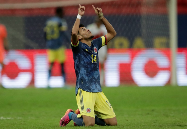 Luis Diaz celebrates after his stunner gave Colombia third place in Copa America