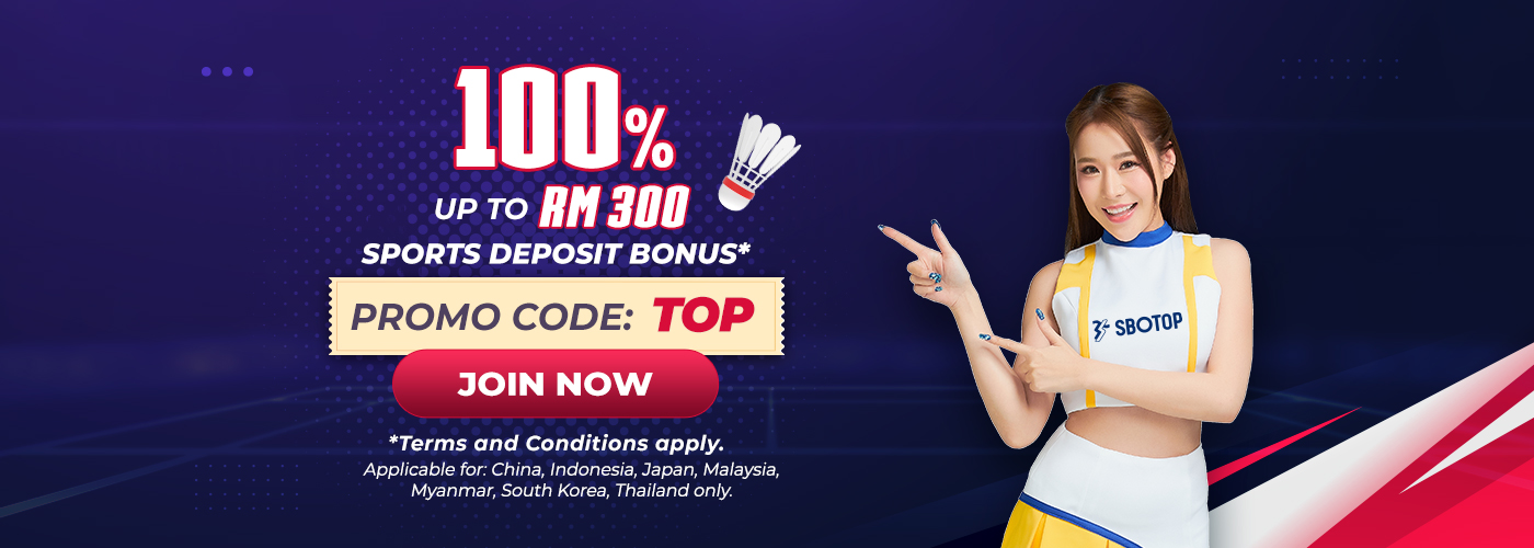 SBOTOP 100% Deposit Bonus